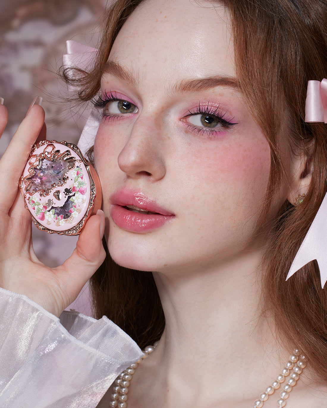 Violet Strawberry Rococo Embossed Blush Image 3